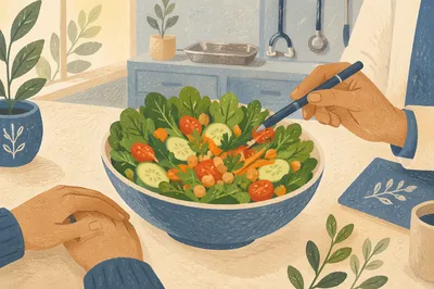 Healthy Salad Bowl in Medical Nutrition Consultation