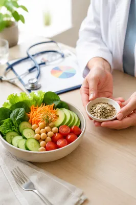 Fresh Salad Bowl in Nutrition Clinic
