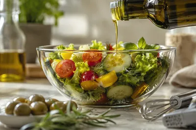 Fresh Salad Bowl with Olive Oil
