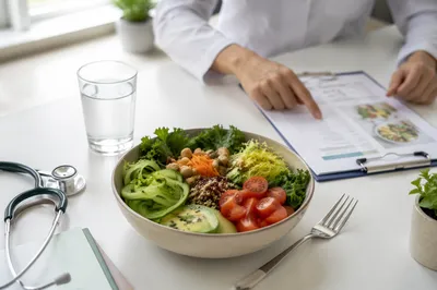 Healthy Salad Bowl in Nutrition Clinic