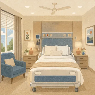 Clean Hospital Patient Room Interior