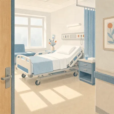 Clean Modern Hospital Patient Room Interior