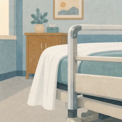 Clean Hospital Bed Room Interior Detail