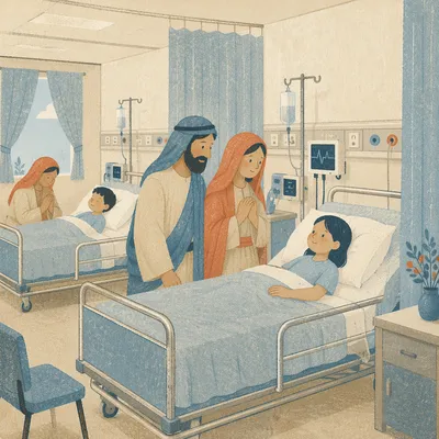 Clean Hospital Room Interior with Two Beds