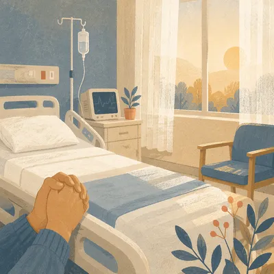 Quiet Prayer in Clean Hospital Room