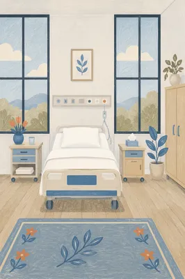 Clean Minimal Hospital Patient Room