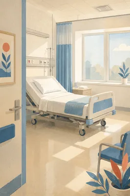 Clean Modern Hospital Patient Room Interior