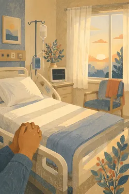Peaceful Prayer in Clean Hospital Room