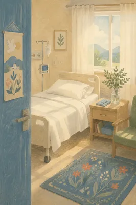 Peaceful Clean Hospital Room at Morning Light
