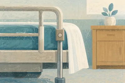 Clean Hospital Bed Room Interior Close-Up