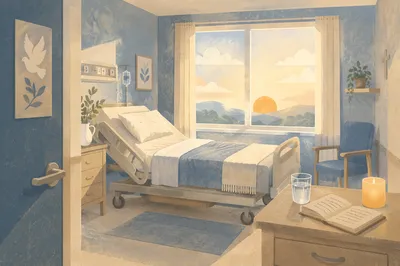 Peaceful Hospital Room at Sunrise