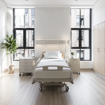 Clean Modern Hospital Patient Room Interior