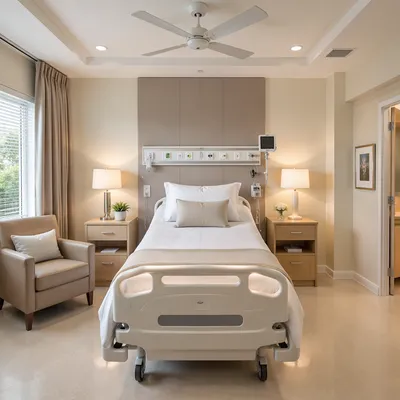 Clean Hospital Patient Room Interior