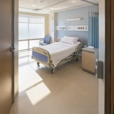 Clean Modern Hospital Patient Room Interior