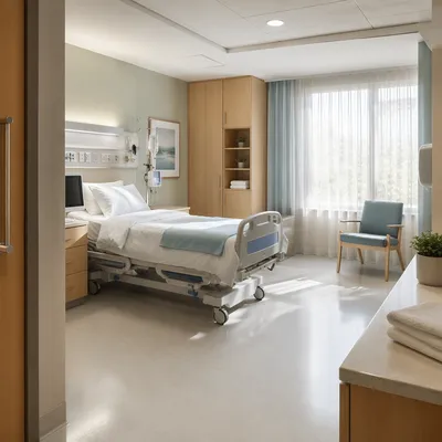 Calm Private Hospital Room Interior