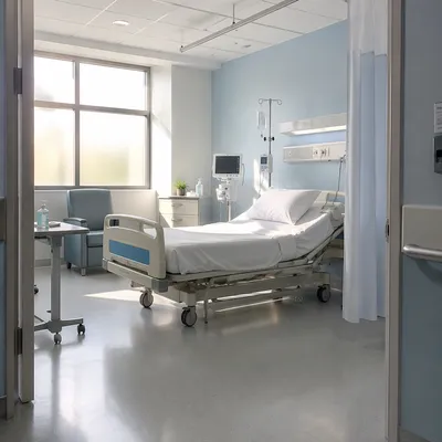 Clean Hospital Patient Room Interior Morning
