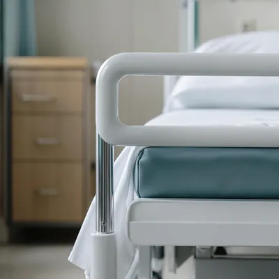 Clean Hospital Bed Room Interior Close-Up