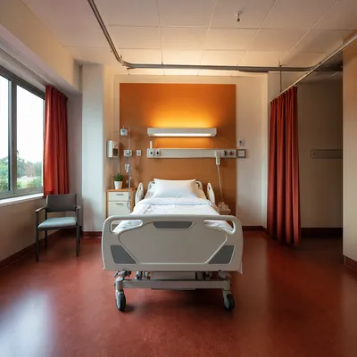 Clean Hospital Patient Room Interior Scene