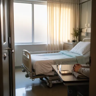 Peaceful Hospital Room With Praying Hands
