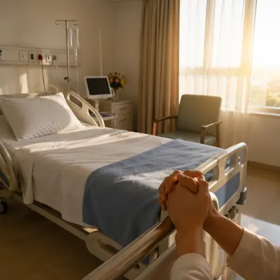 Quiet Prayer in Clean Hospital Room