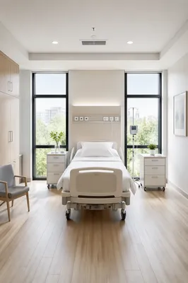 Clean Modern Hospital Patient Room Interior