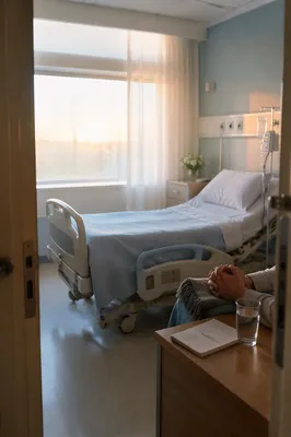 Prayerful Morning in a Clean Hospital Room