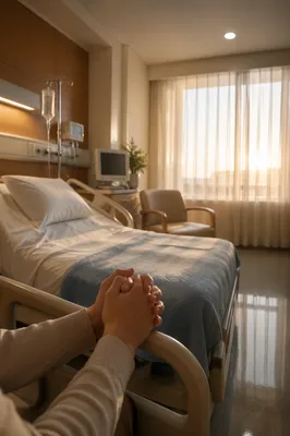 Quiet Prayer in Clean Hospital Room