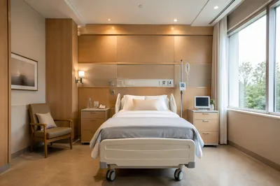 Clean Private Hospital Bed Room Interior
