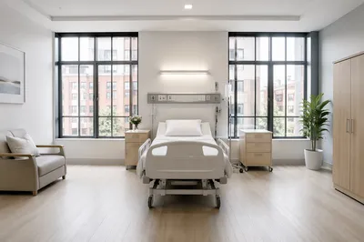 Clean Modern Hospital Patient Room Interior