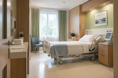 Clean Private Hospital Room Interior
