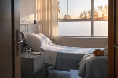 Clean Hospital Room With Morning Prayer