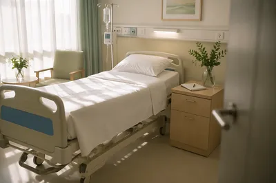 Peaceful Clean Hospital Room at Sunrise
