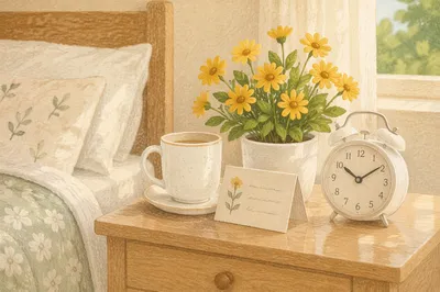 Hospital Bedside Flowers and Get Well Card