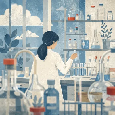 Modern Laboratory Test Tubes Research Scene