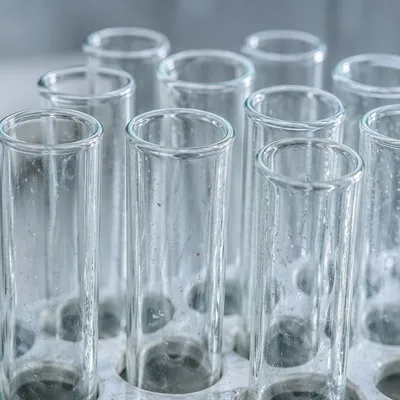 Clear Laboratory Test Tubes Macro View