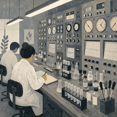 Vintage Monochrome Laboratory Test Tube Research