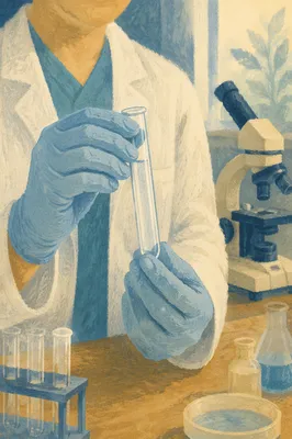 Scientist Holding Test Tube in Laboratory
