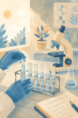 Hopeful Laboratory Research With Test Tubes