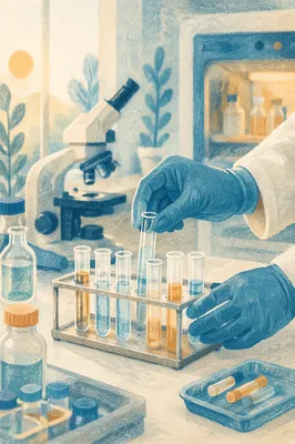 Hopeful Laboratory Research With Test Tubes