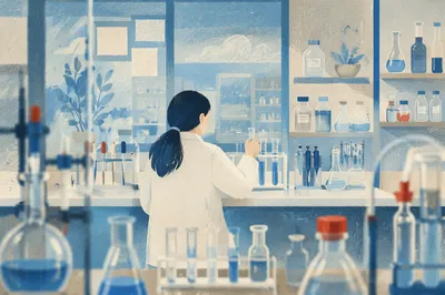 Modern Laboratory Test Tubes Research Scene