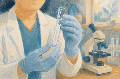 Scientist Holding Empty Laboratory Test Tube