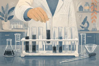 Laboratory Test Tubes on Clinical Research Bench