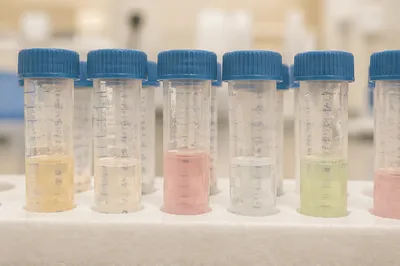 Laboratory Test Tubes in Clinical Research Row