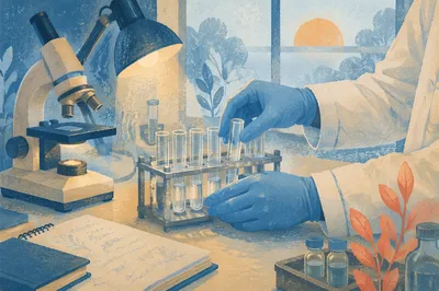 Hopeful Laboratory Test Tubes Research Scene