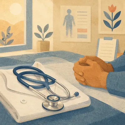 Compassionate Stethoscope on White Clinic Coat