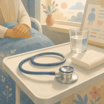 Peaceful Stethoscope Close Up with Morning Care