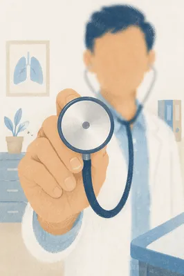Close Up Stethoscope in Clinical Exam Room
