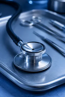 Close Up Stethoscope on Clinical Tray