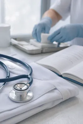 Close-Up Stethoscope on Clinical Desk