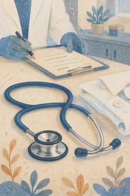Close Up Stethoscope in Calm Clinic